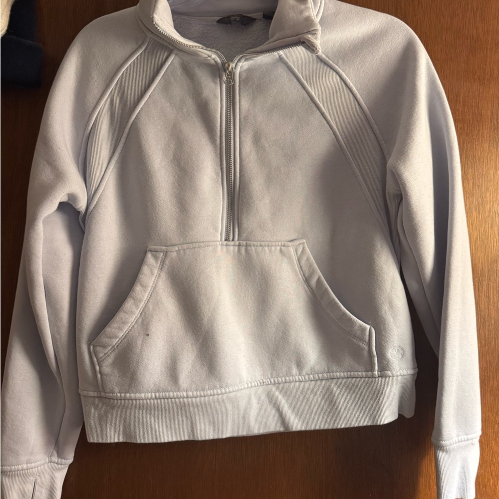 Women's White Half-Zip Sweater